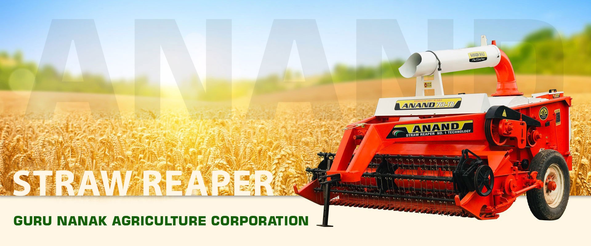 Straw Reaper Manufacturer and Supplier in Punjab India - Guru Nanak Agriculture Corporation